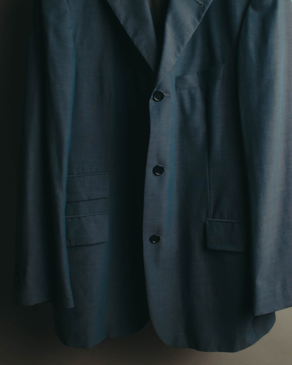 “Vintage” Textured blue tailored jacket