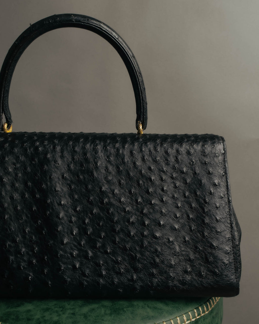“Jardin des Sacs” 80’s-90’s Ostrich leather top handle bag
