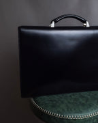 "LOEWE" Logo engraved leather briefcase bag