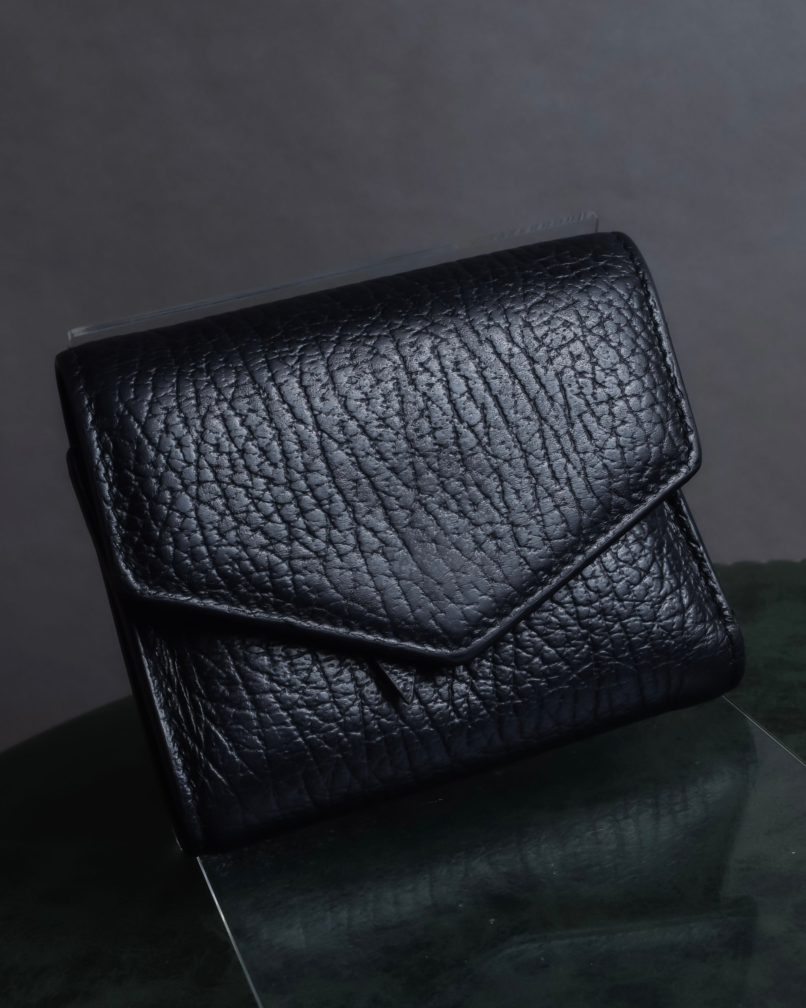 "MAISON MARGIELA" Grained leather envelope compact wallet