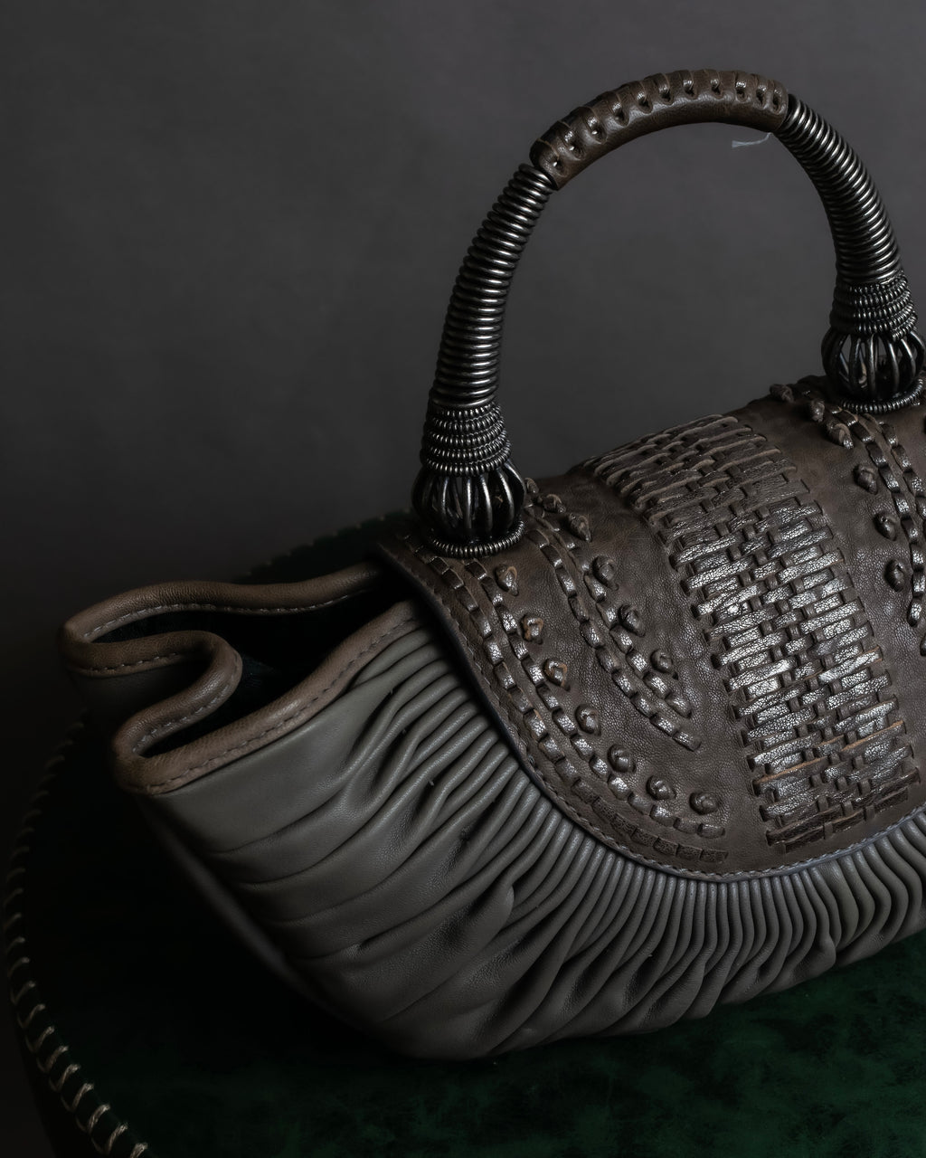 "Christian Dior" John Galliano period Gathering design leather hand bag