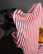 "Christian Dior" Stripe pattern front print tunic