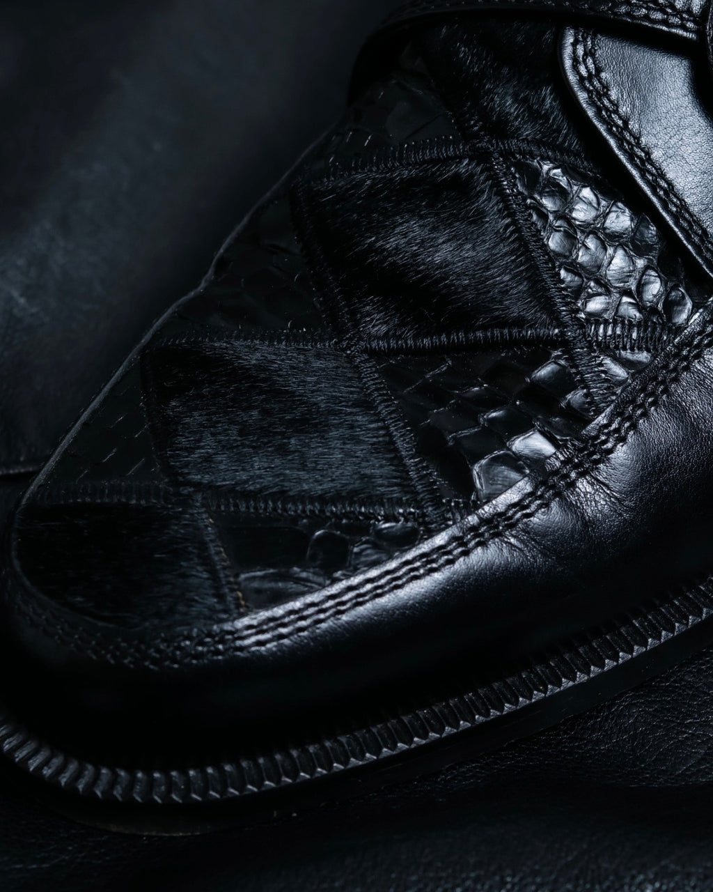 Vintage Harako Crocodile Leather Combination Leather Shoes