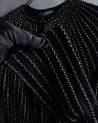 "Alexandar McQueen" Waist-shape detail vertical stitch cardigan