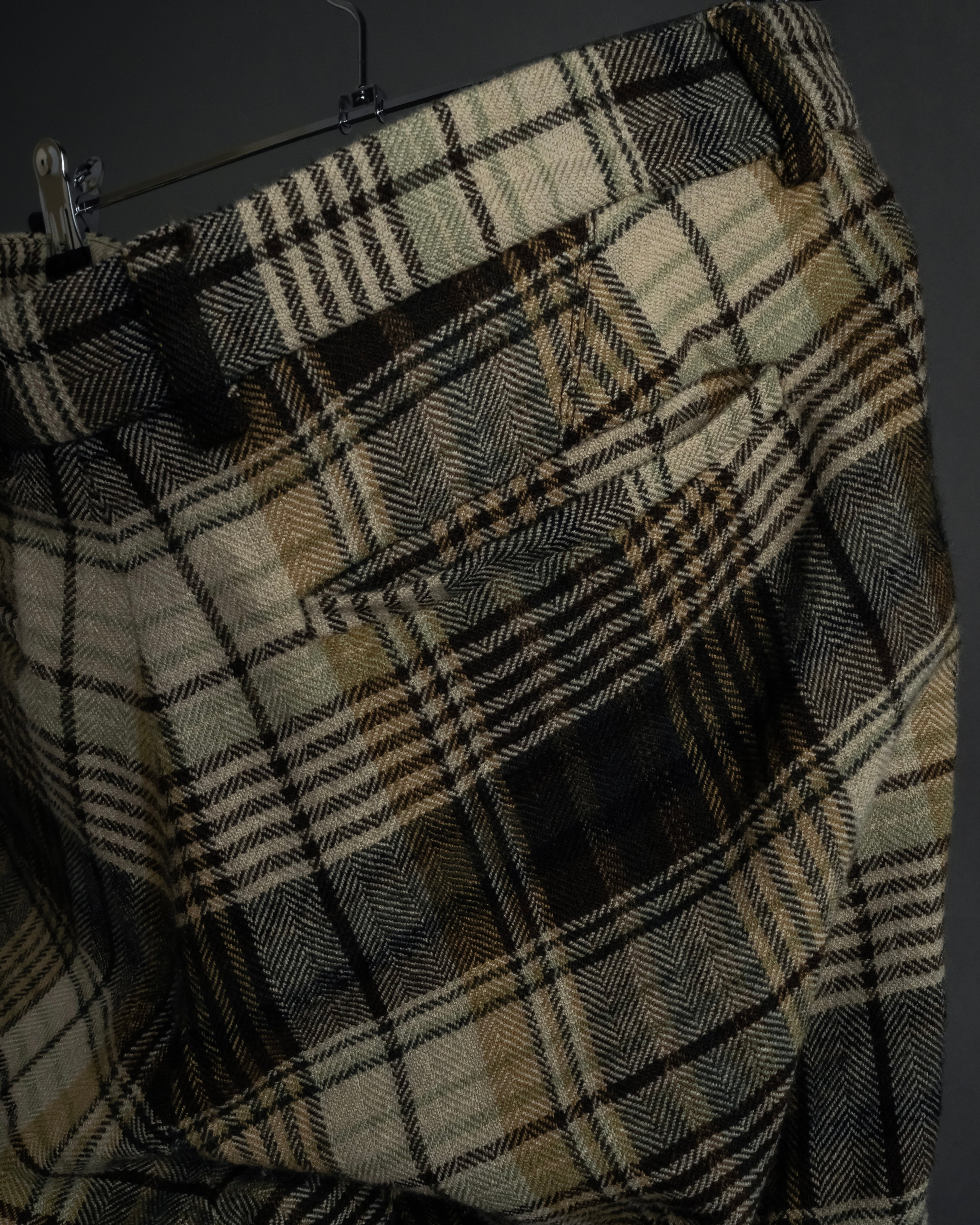 "GUCCI" Brushed check pattern tapered pants