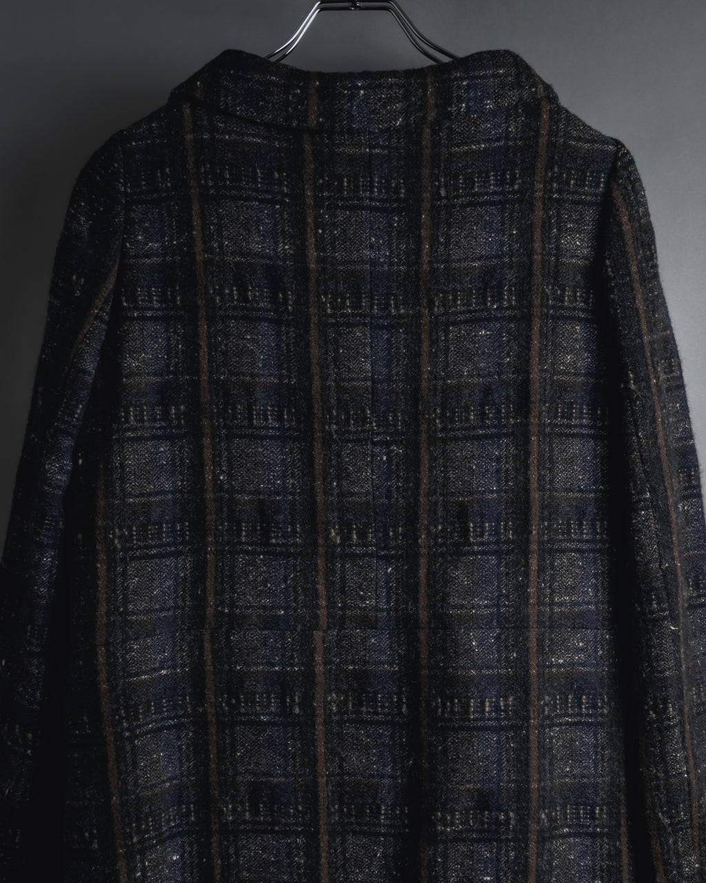 "MARNI" 90’s-00’s Textured plaid wool blend coat