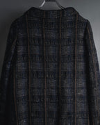 "MARNI" 90’s-00’s Textured plaid wool blend coat
