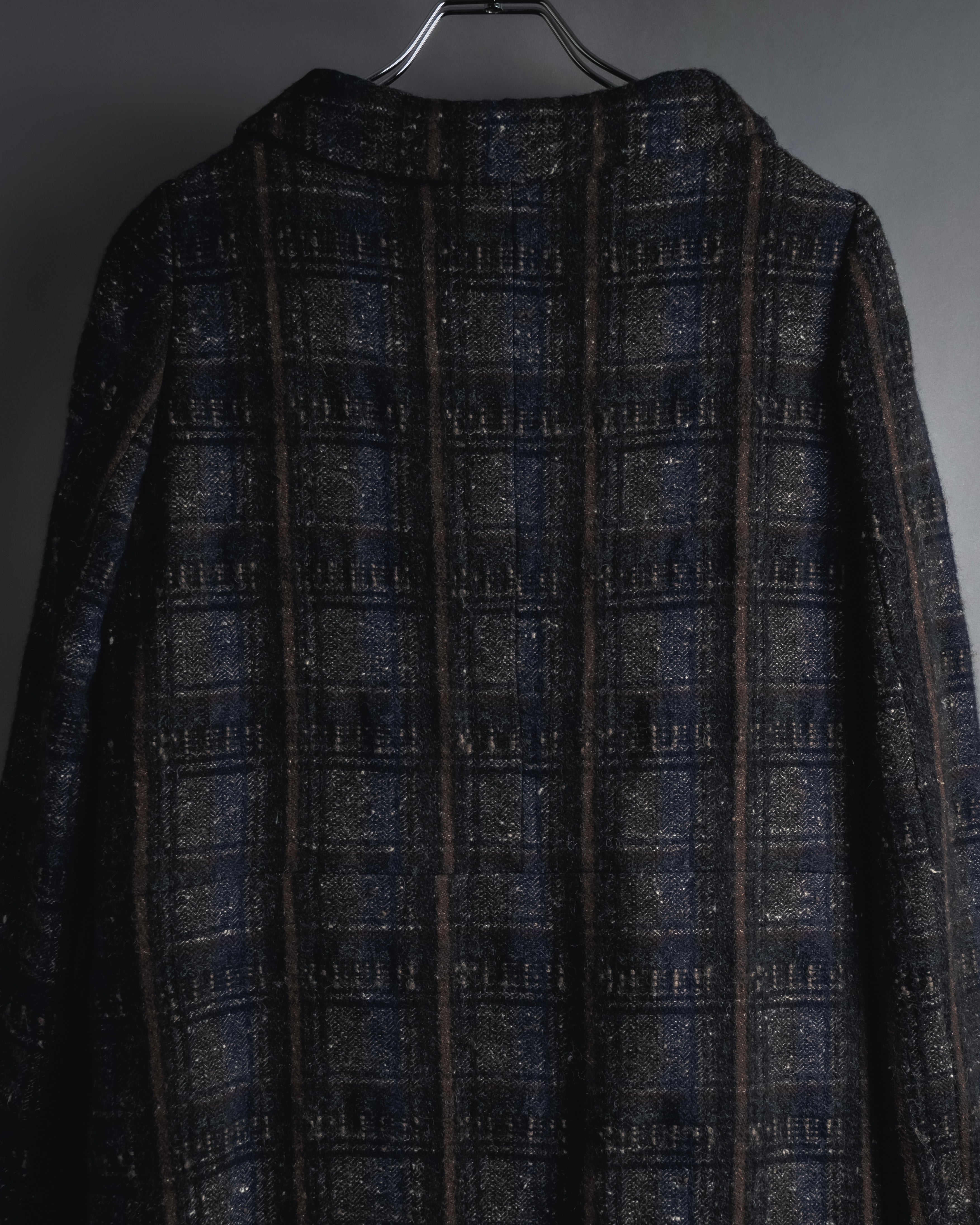 "MARNI" 90’s-00’s Textured plaid wool blend coat