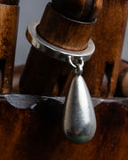 "GUCCI" Teardrop motif silver ring