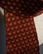 "HERMES" Mosaic dot knit silk neck tie