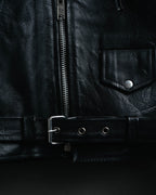 -MOOD MILLÉSIMES- 80’s-90’s heavy-grain double riders jacket