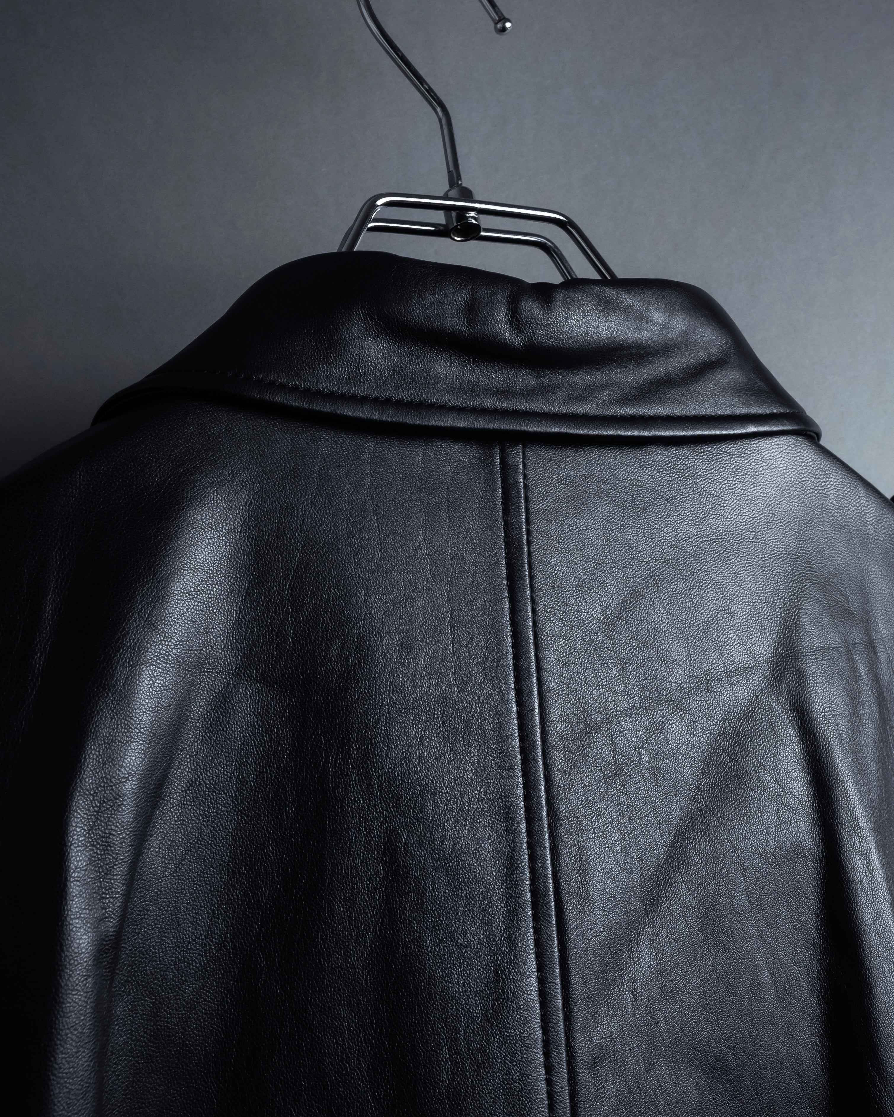 "DURBAN" Double zipper sheepskin leather coat