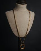 “Yves Saint Laurent” 1980’s-90’s Sculptural circle long necklace