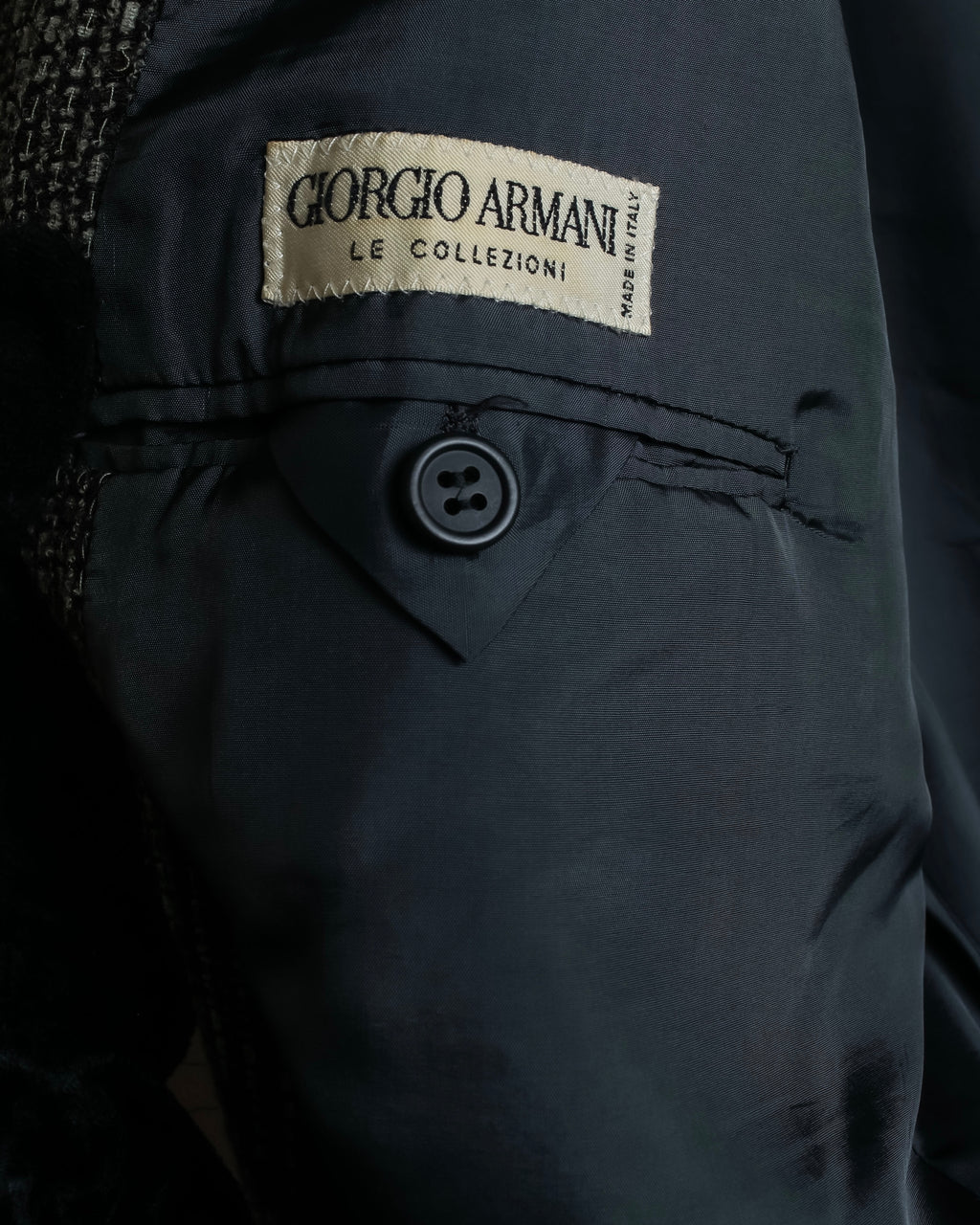 "GIORGIO ARMANI" Greige mix checkered pattern tailored jacket