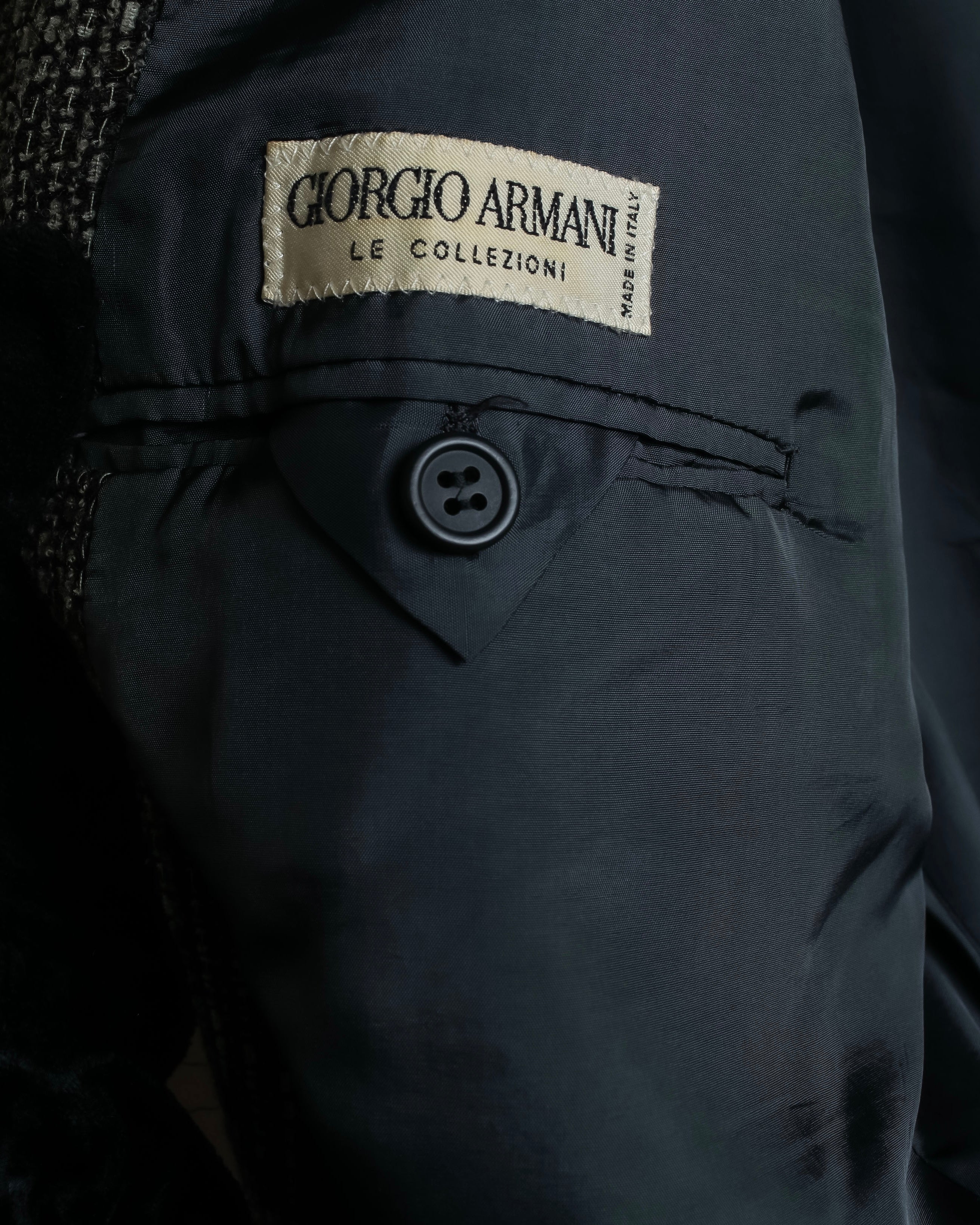 "GIORGIO ARMANI" Greige mix checkered pattern tailored jacket