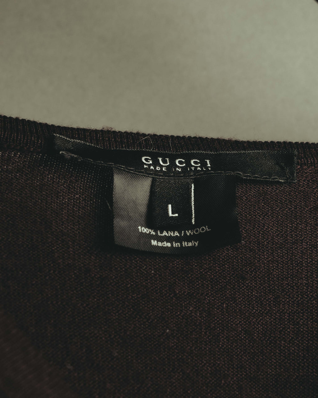 "GUCCI" 90's-00's Minimal V-neck wool sweater