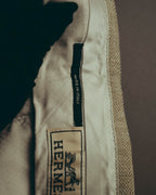 -SPECIAL- “HERMES” 80’s-90’s Herringbone linen suit set