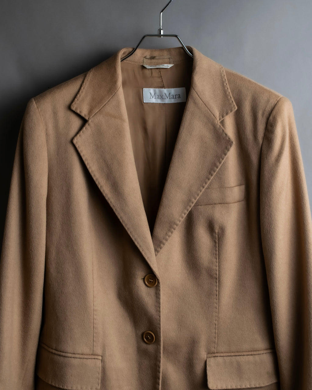 "Max Mara" Waist shape silhouette beige tailored jacket