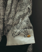"Hermès" 70's-80's Scarf print shirt