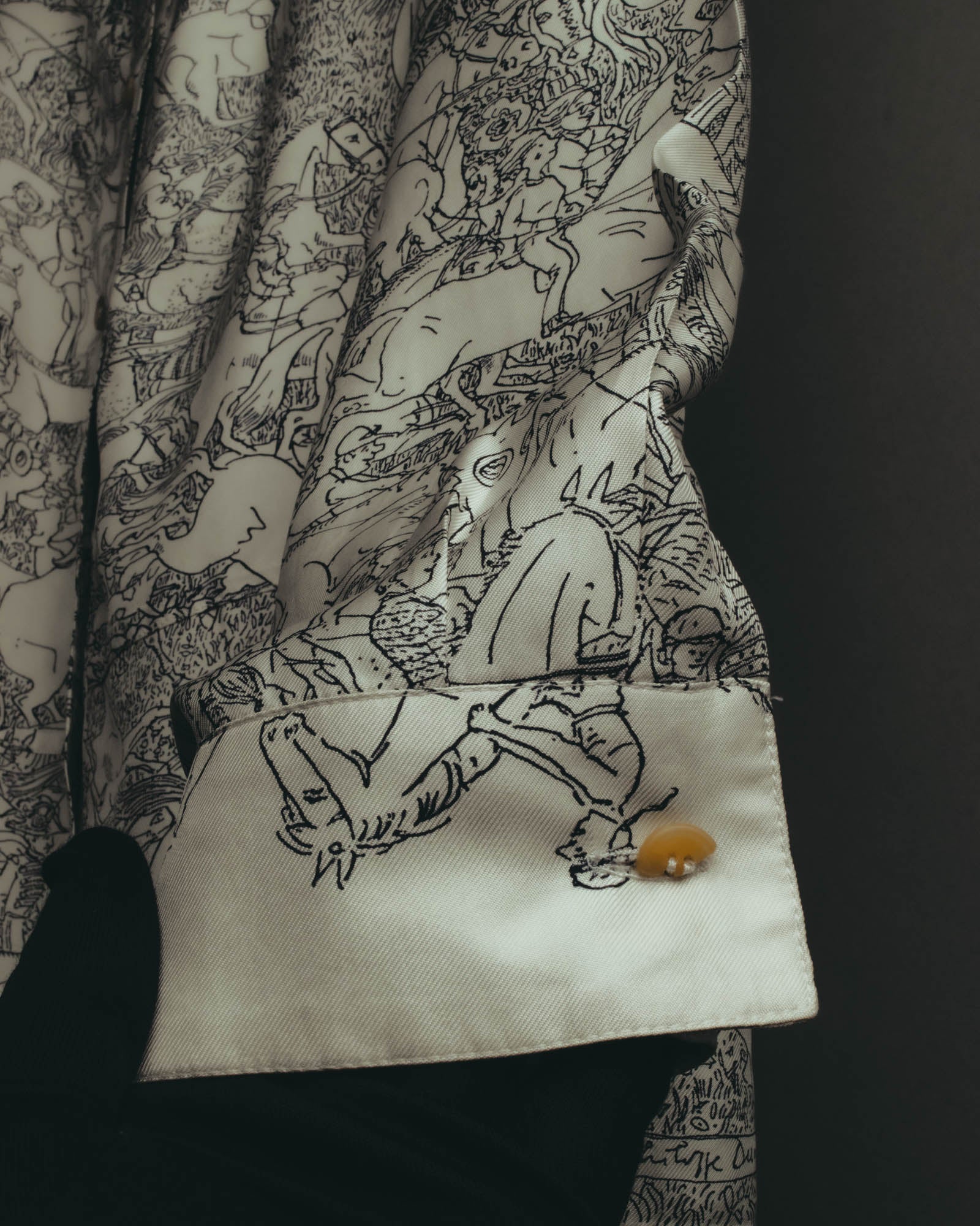 "Hermès" 70's-80's Scarf print shirt