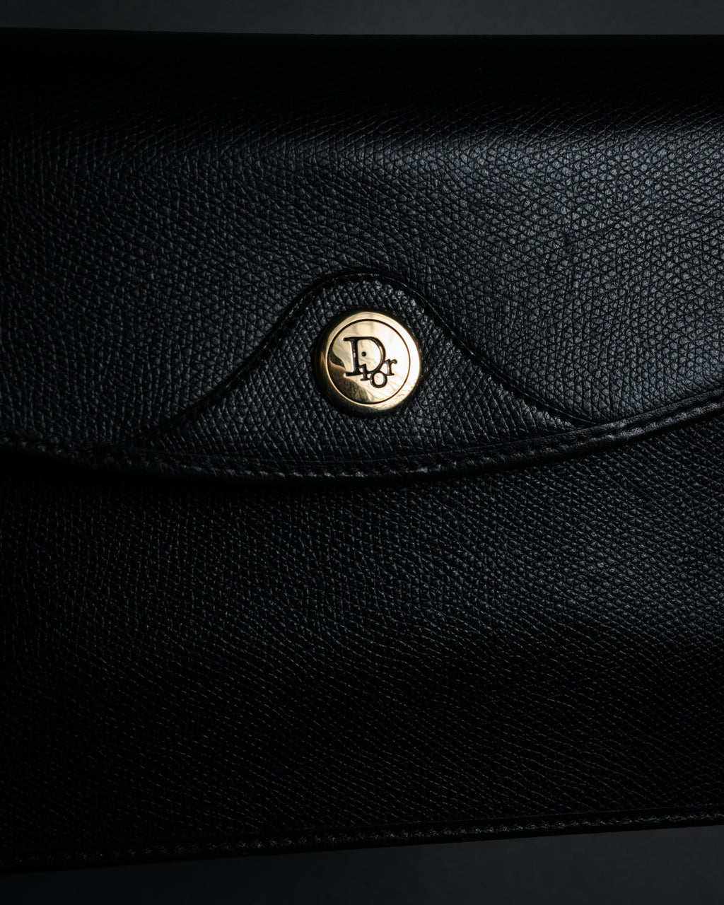 "Christian Dior" 80’s structured grained leather flap shoulder bag