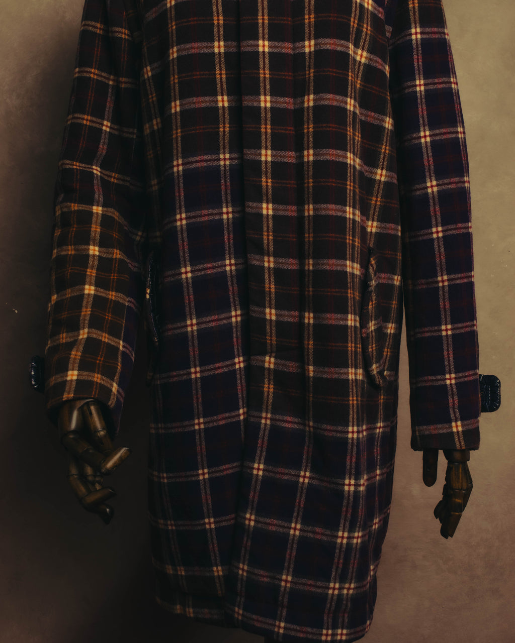 “sacai” 2010's Tartan wool cashmere padded hybrid coat