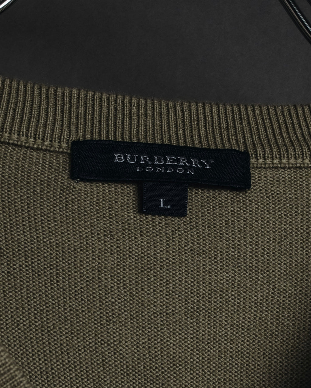 "BURBERRY" 00’s classic argyle v-neck wool knit