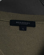 "BURBERRY" 00’s classic argyle v-neck wool knit