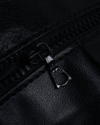 "CELINE" 80's-90's Crest metal fittings design quilted leather bag