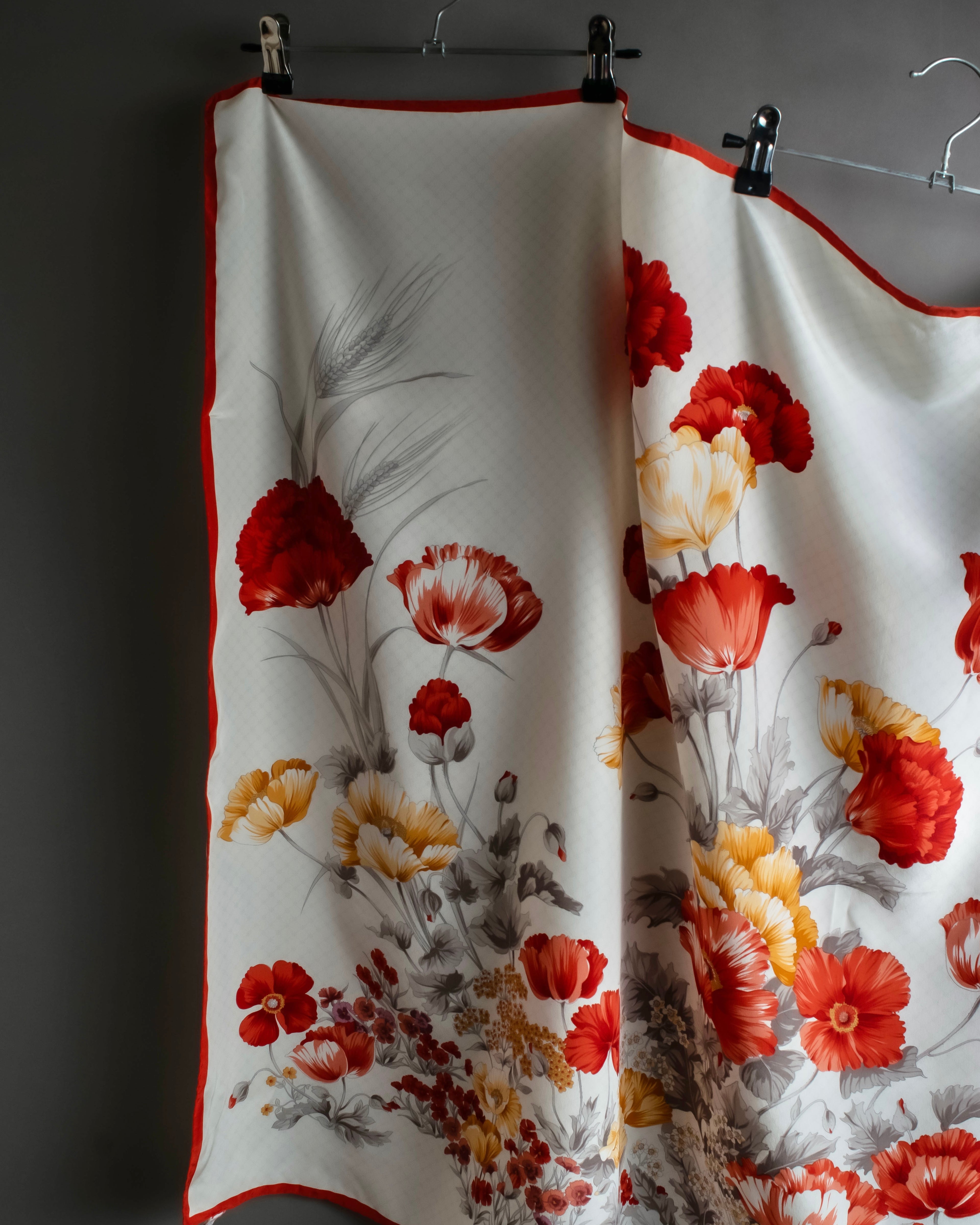 "Christian Dior" Various floral silk scarf