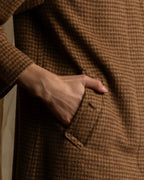 "BURBERRYS" Houndstooth pattern belted stand collar coat