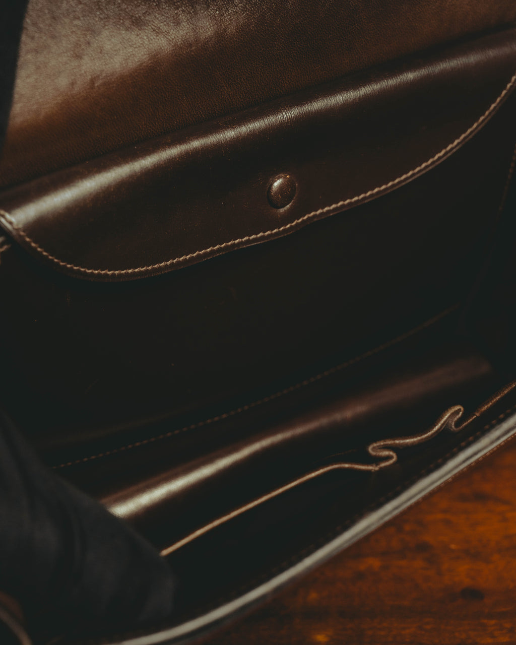 -SPECIAL- "HERMES" 50's Vintage box calf leather shoulder bag