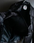 "MOSCHINO" Box silhouette leather double rider jacket