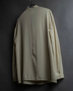 "GIORGIO ARMANI" Ivory color no collar silk shirt