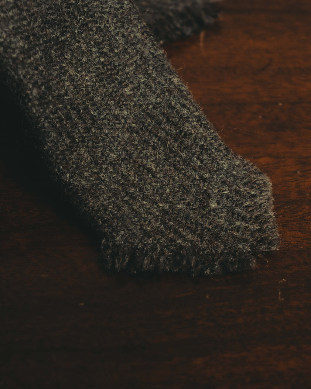 -SPECIAL- "Yves Saint Laurent" 90's-00's Charcoal grey wool textured knit tie