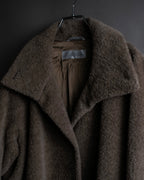 "Max Mara" Alpaca mix brown stand collar long coat
