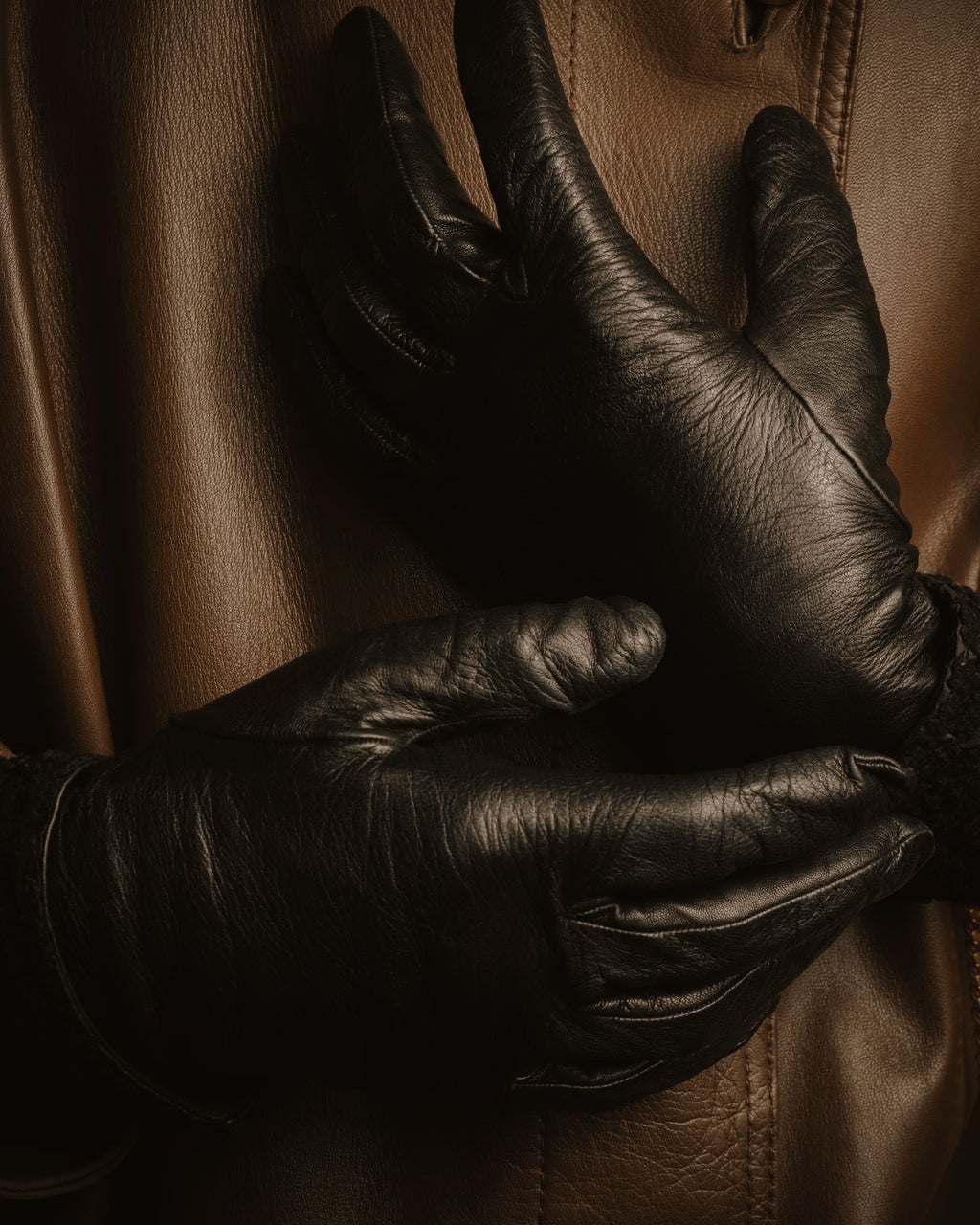 -SPECIAL- "HERMES" 90's Astrakhan combination leather gloves