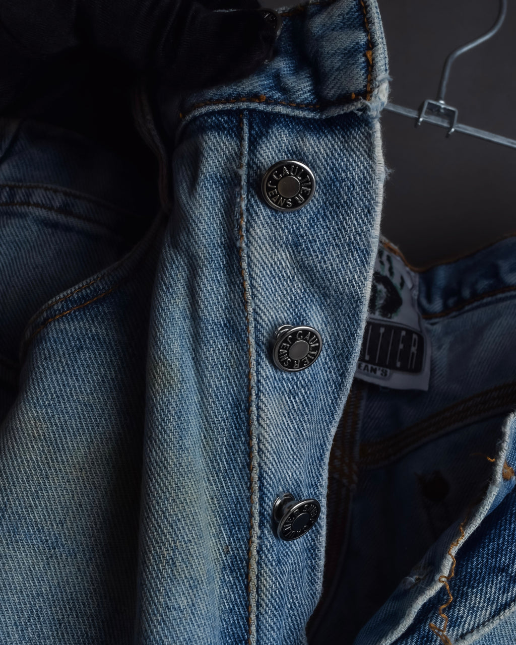 "JEAN PAUL GAULTIER JEANS" Beautiful fade button fly straight denim