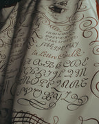 "Hermès" 90's Calligraphy print silk scarf