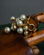 "Christian Dior" Pearl charm top chain link arm ring
