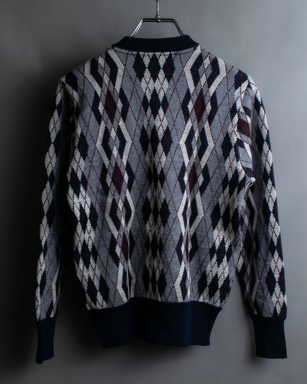 "COMME des GARCONS SHIRT × FRED PERRY" Argyle pattern box silhouette wool knit