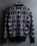 "COMME des GARCONS SHIRT × FRED PERRY" Argyle pattern box silhouette wool knit