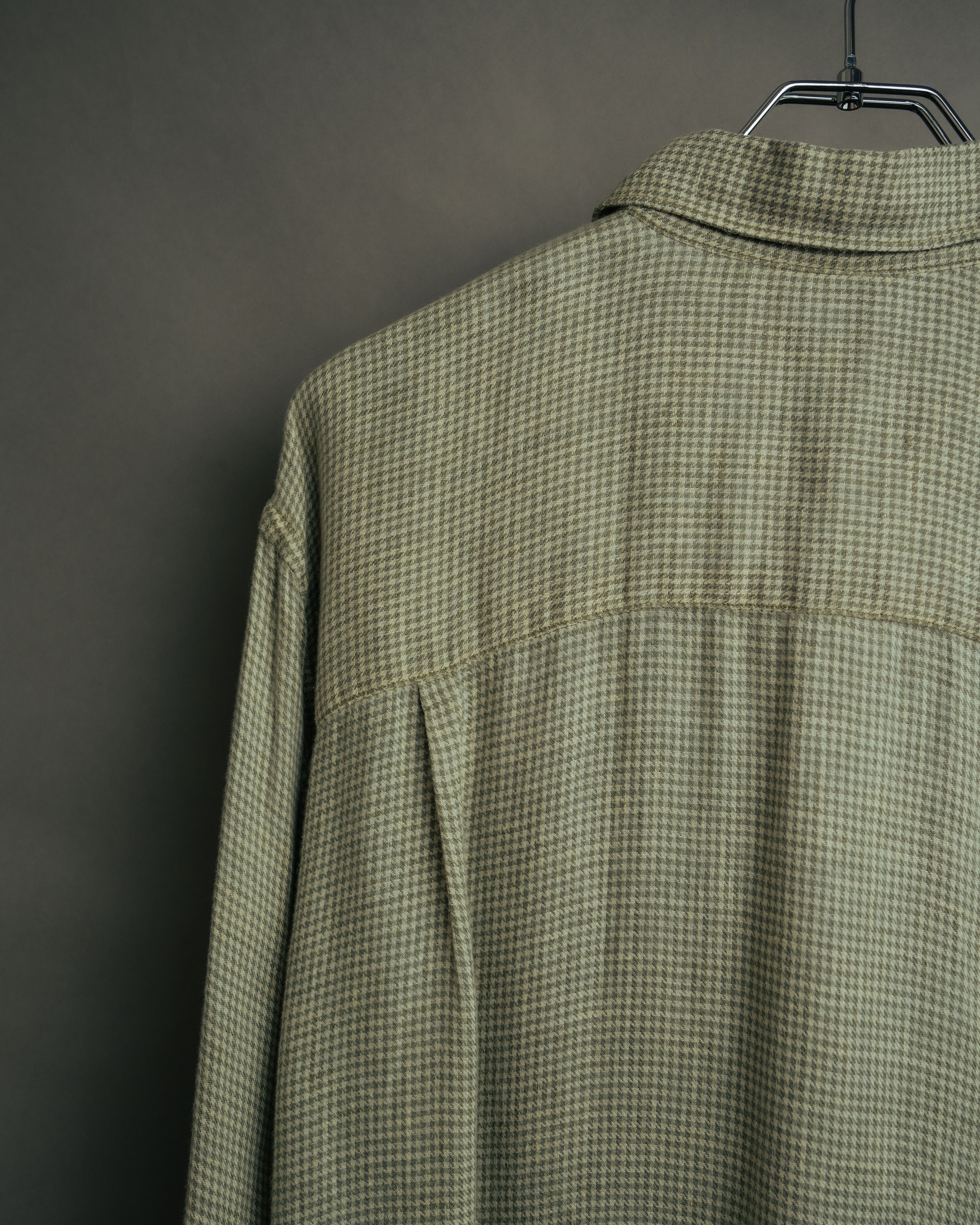 -MOOD Vintage Collections-
90’s Houndstooth linen relaxed shirt