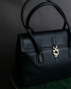 "Salvatore Ferragamo" Gancini motif design leather one-handle bag