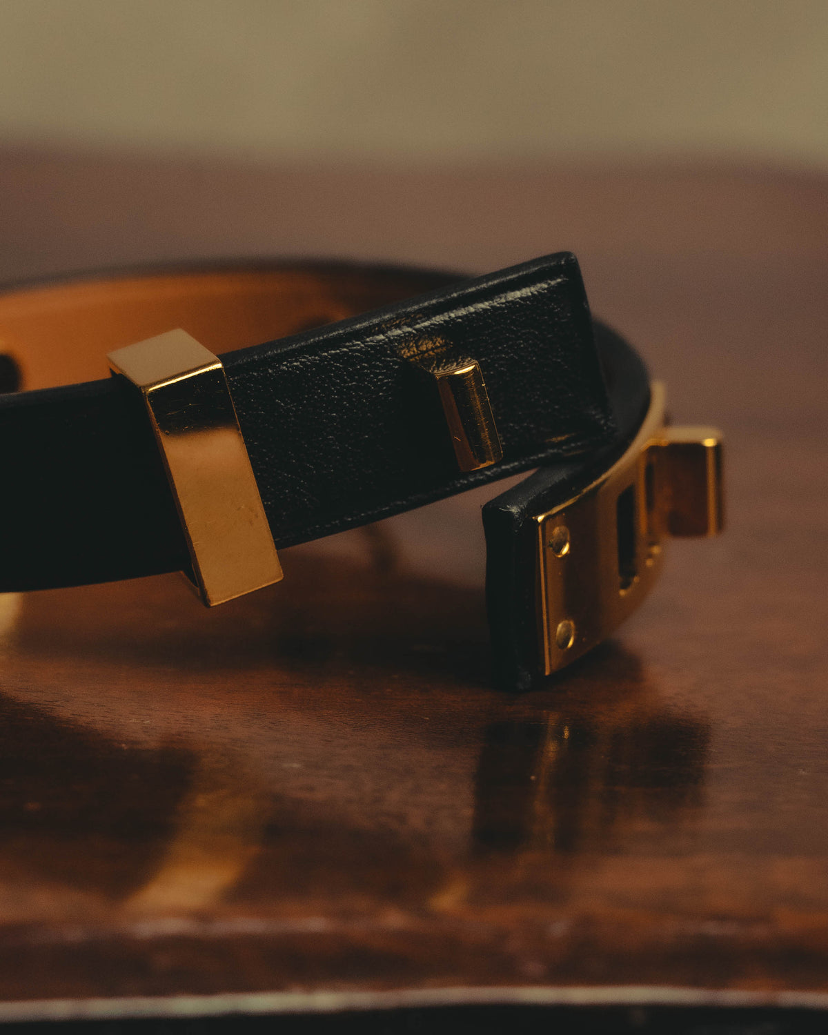 –SPECIAL– “HERMÈS” 10’s Mini dog anneaux triple ring leather bracelet