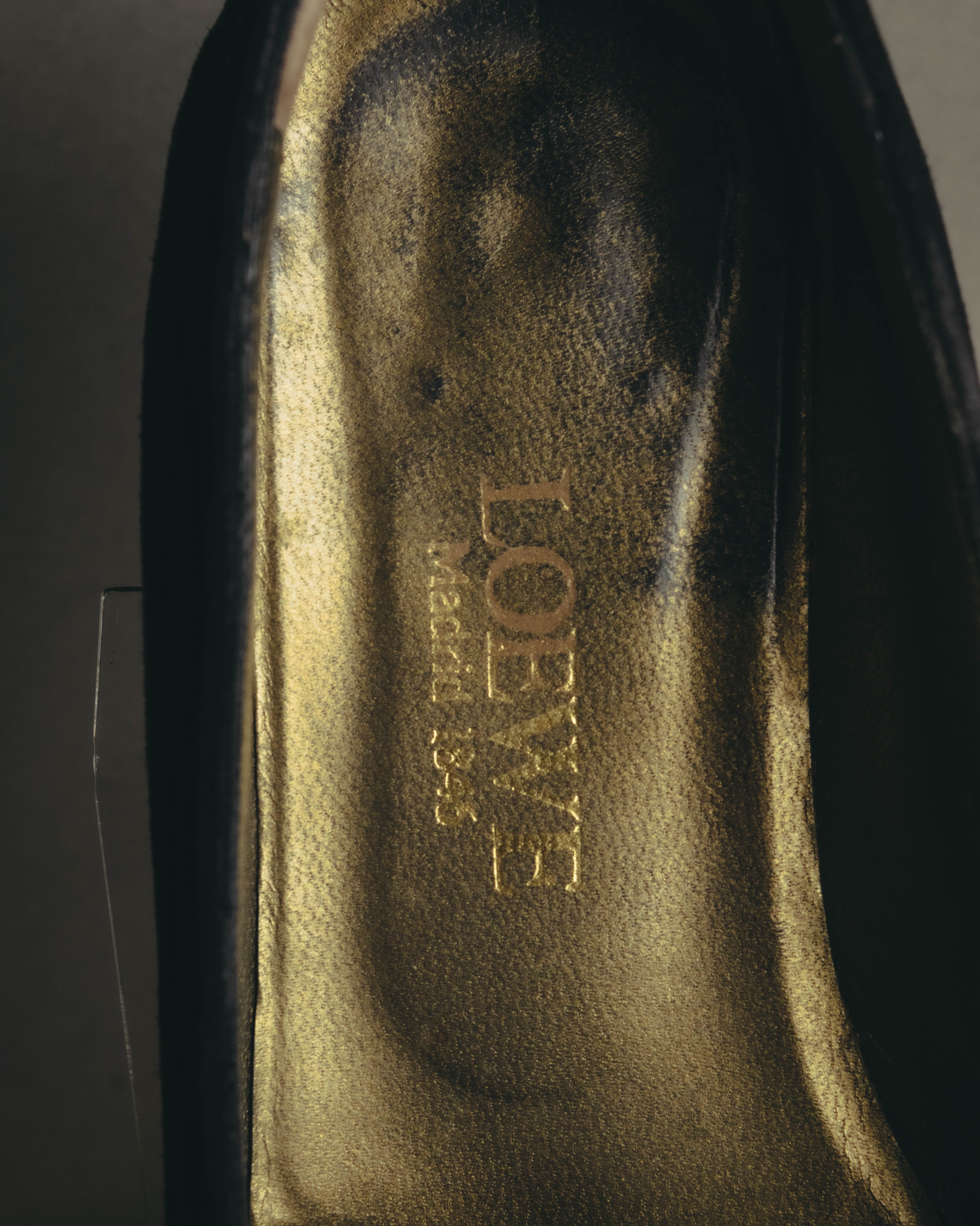 "LOEWE" 80's-00's Black suede loafer pumps