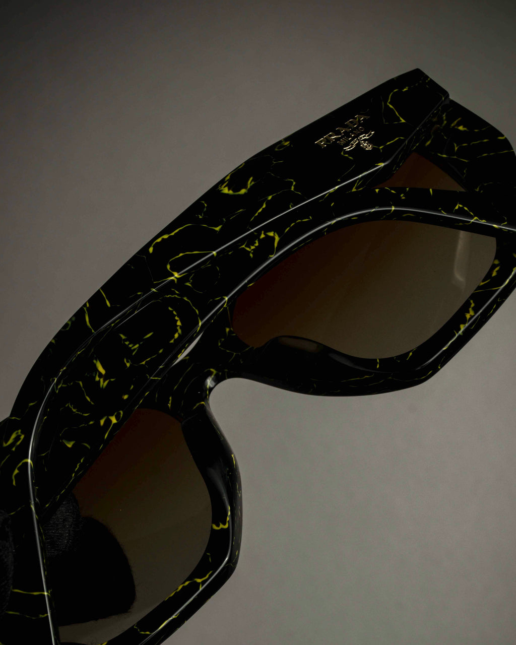 "PRADA" Yellow marble acetate sunglasses
