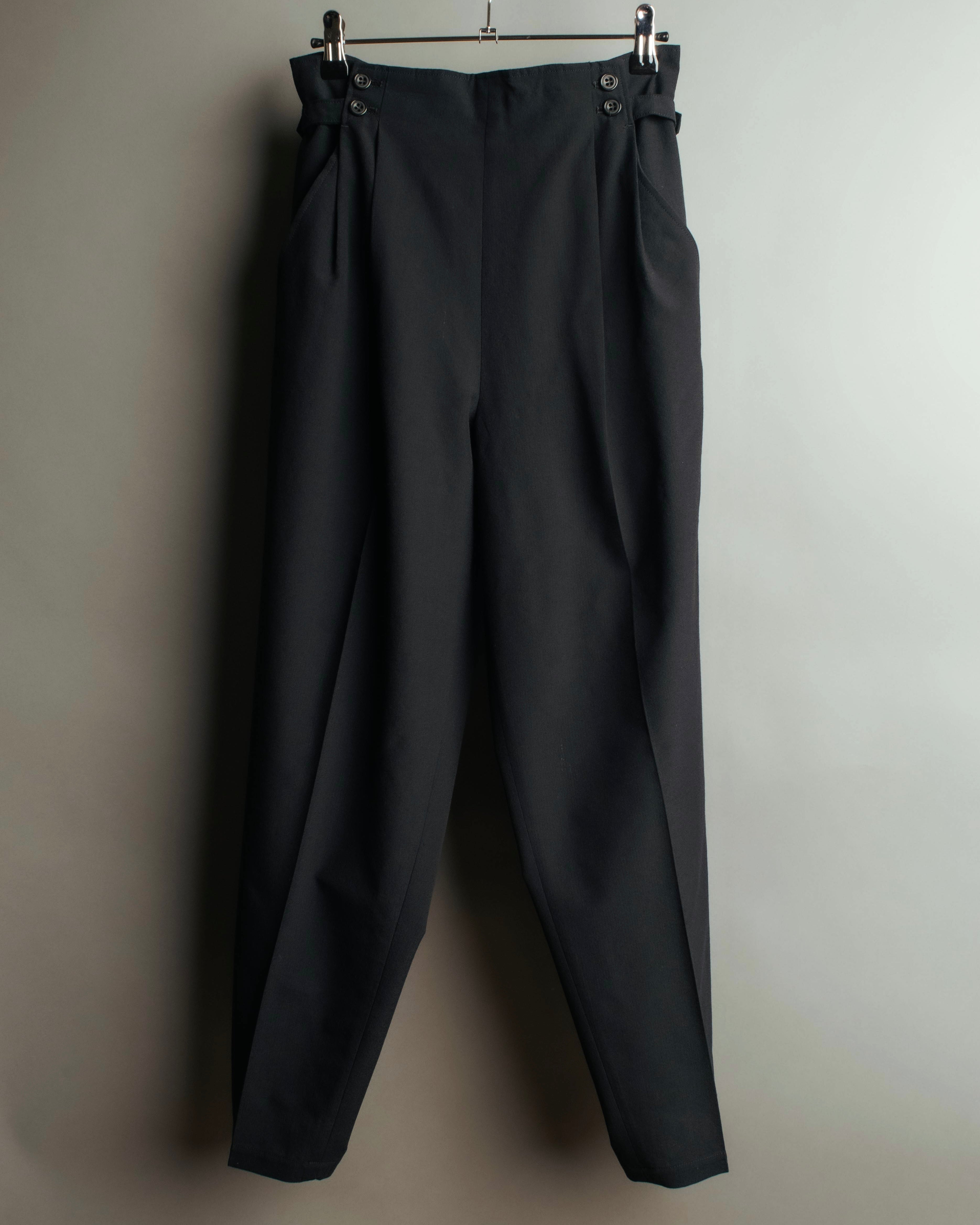 "Y’s" 90's-00's Vintage architectural high-waisted wide tapered wool trousers