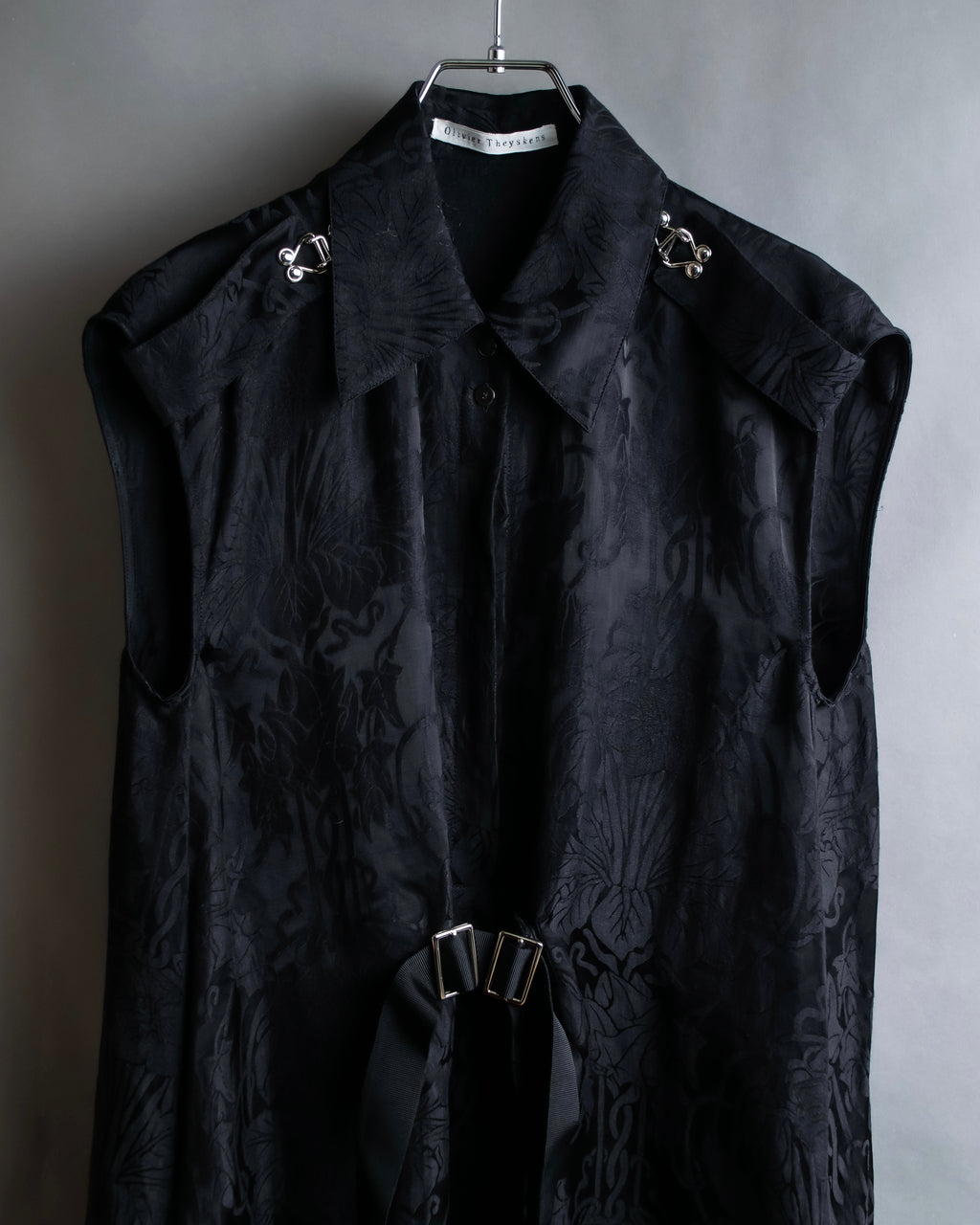 "Olivier Theyskens" Jacquard metal parts design sleeveless dress