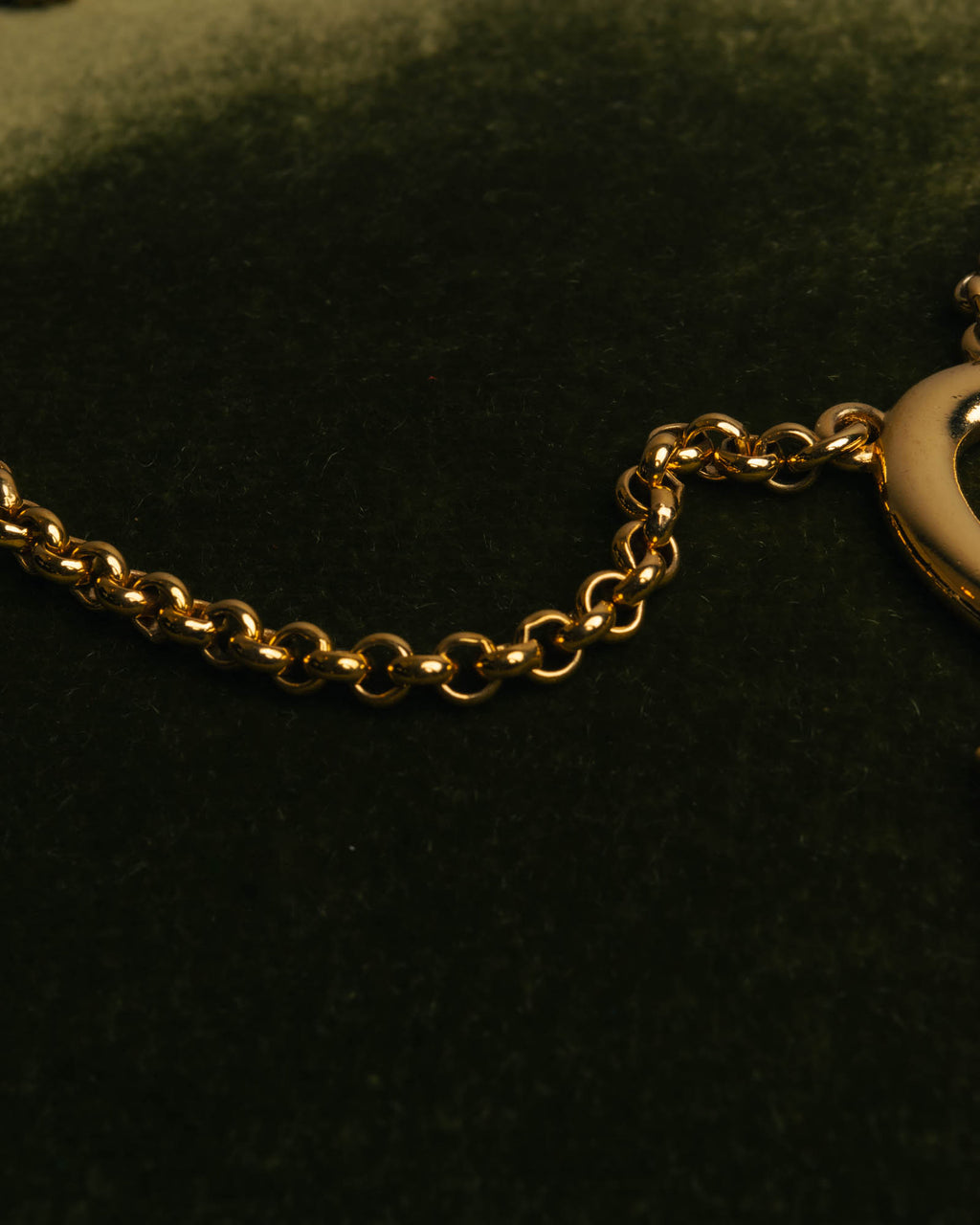 "Christian Dior" 90's-00's Gold tone logo charm pendant necklace